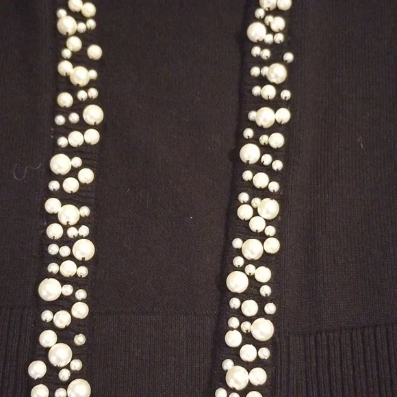 Ellen Tracy Valero Sweater with Pearl Trim - Picture 3 of 7